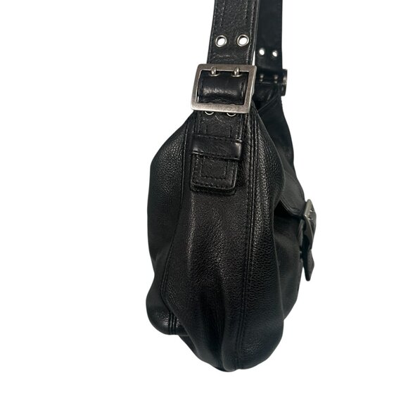 BANANA REPUBLIC Black Soft Pebbled Leather Hobo Shoulder Strap Handbag - Picture 16 of 16